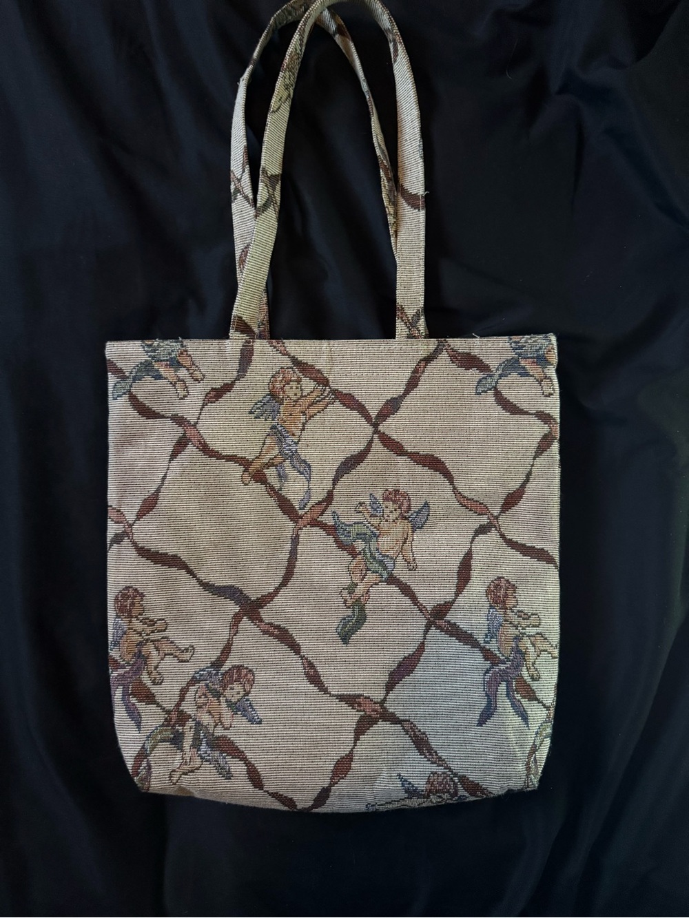 Beige Cherub Y2K Tapestry Tote Bag - Classic Women’s Carryall
